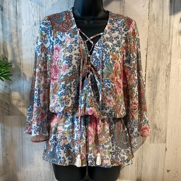 Show Me Your Mumu Floral Blouse/Small - Picture 1 of 13